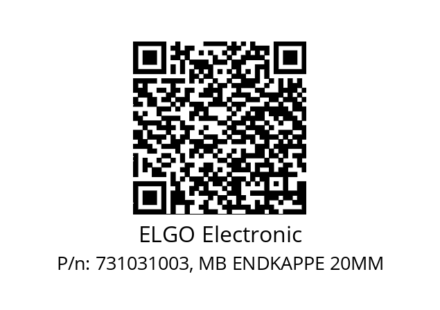   ELGO Electronic 731031003, MB ENDKAPPE 20MM