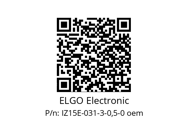   ELGO Electronic IZ15E-031-3-0,5-0 oem