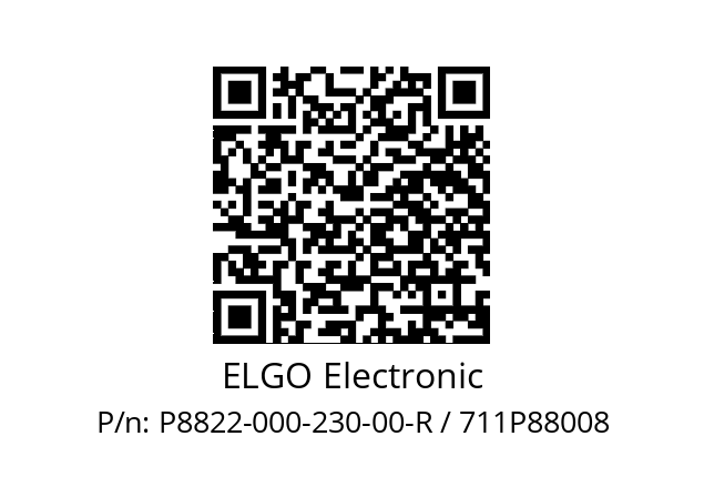   ELGO Electronic P8822-000-230-00-R / 711P88008