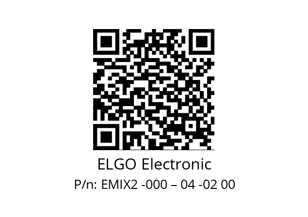   ELGO Electronic EMIX2 -000 – 04 -02 00