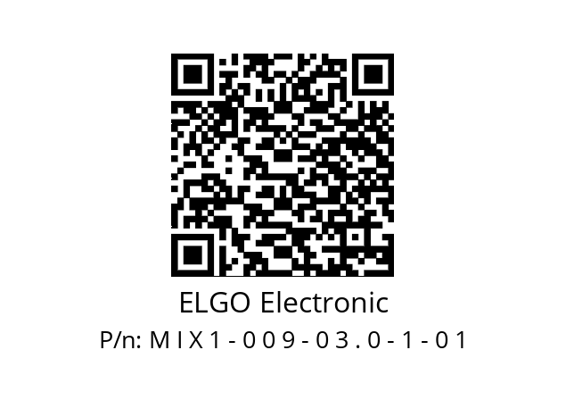   ELGO Electronic M I X 1 - 0 0 9 - 0 3 . 0 - 1 - 0 1