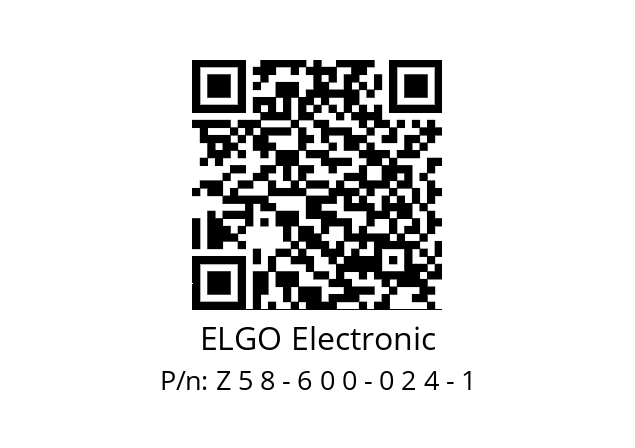   ELGO Electronic Z 5 8 - 6 0 0 - 0 2 4 - 1