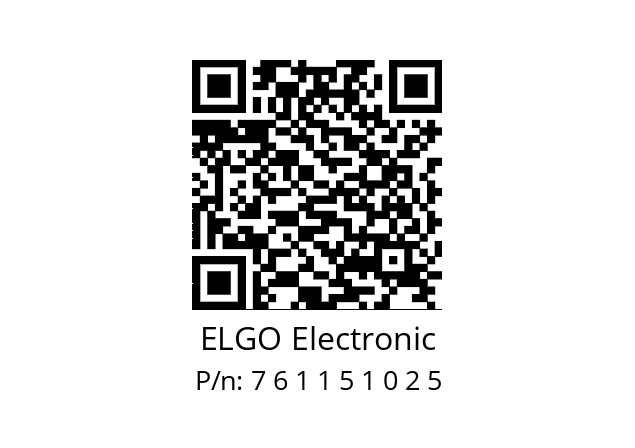   ELGO Electronic 7 6 1 1 5 1 0 2 5