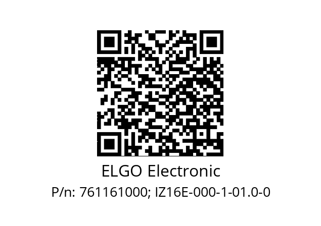   ELGO Electronic 761161000; IZ16E-000-1-01.0-0