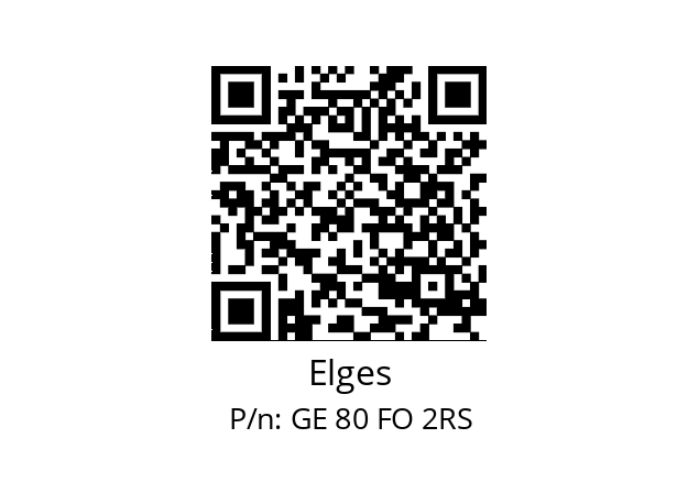   Elges GE 80 FO 2RS