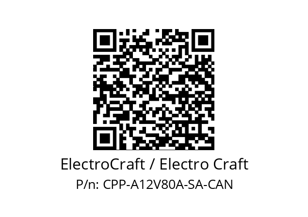   ElectroCraft / Electro Craft CPP-A12V80A-SA-CAN