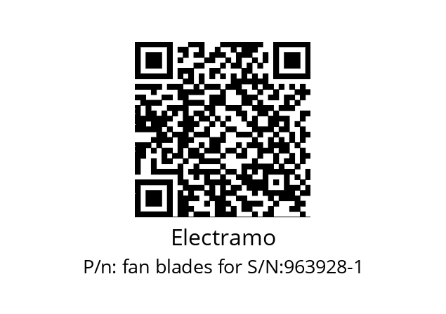   Electramo fan blades for S/N:963928-1