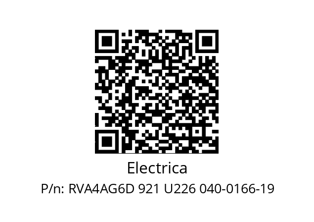   Electrica RVA4AG6D 921 U226 040-0166-19