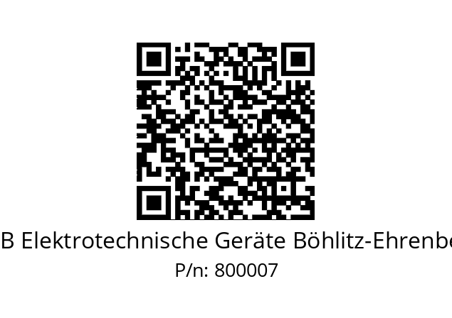   EGB Elektrotechnische Geräte Böhlitz-Ehrenberg 800007