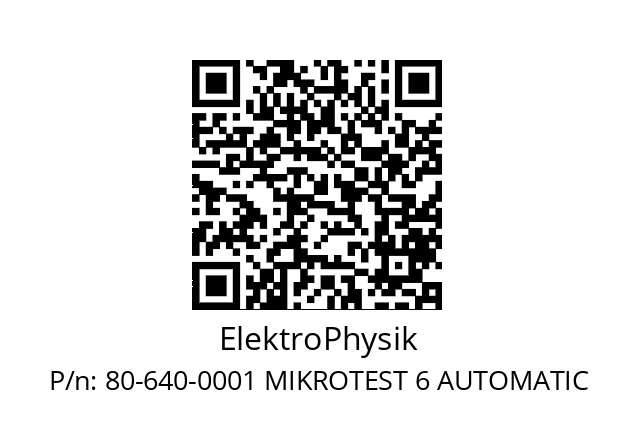   ElektroPhysik 80-640-0001 MIKROTEST 6 AUTOMATIC