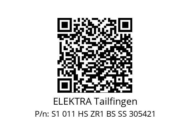   ELEKTRA Tailfingen S1 011 HS ZR1 BS SS 305421