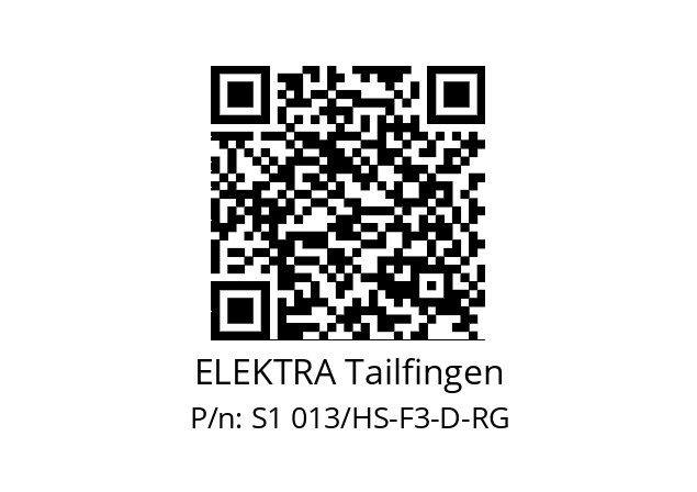   ELEKTRA Tailfingen S1 013/HS-F3-D-RG