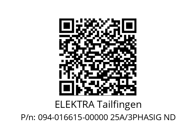   ELEKTRA Tailfingen 094-016615-00000 25A/3PHASIG ND