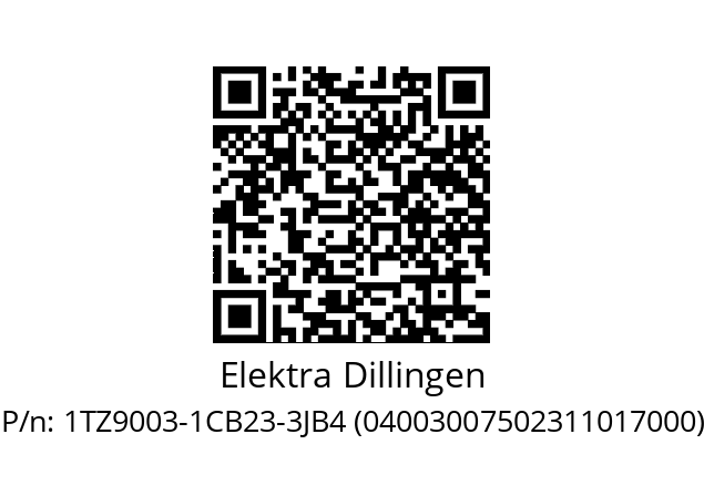   Elektra Dillingen 1TZ9003-1CB23-3JB4 (04003007502311017000)