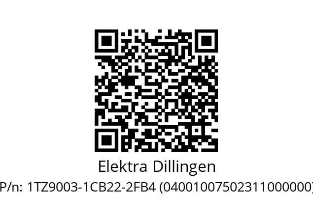   Elektra Dillingen 1TZ9003-1CB22-2FB4 (04001007502311000000)