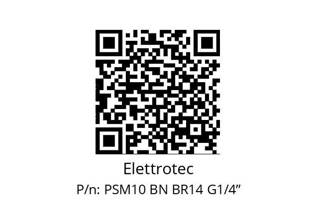   Elettrotec PSM10 BN BR14 G1/4”