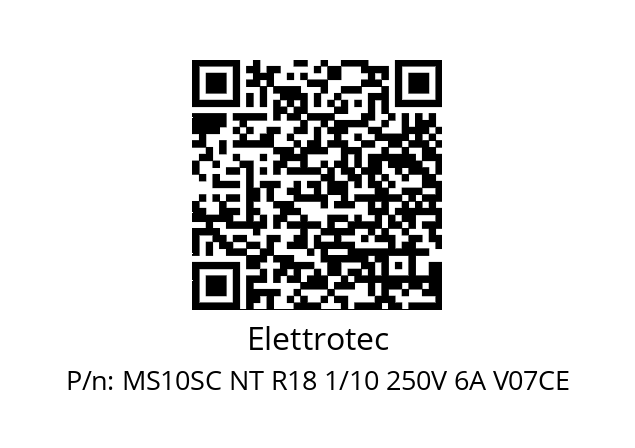   Elettrotec MS10SC NT R18 1/10 250V 6A V07CE