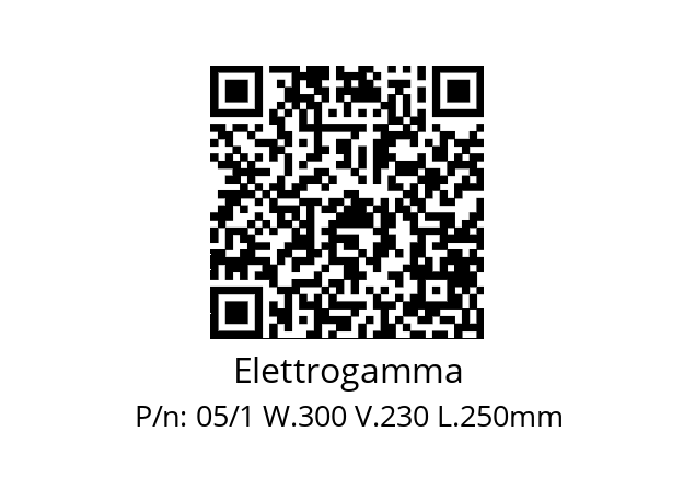   Elettrogamma 05/1 W.300 V.230 L.250mm