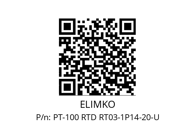   ELIMKO PT-100 RTD RT03-1P14-20-U