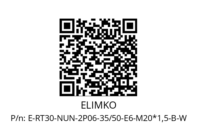   ELIMKO E-RT30-NUN-2P06-35/50-E6-M20*1,5-B-W