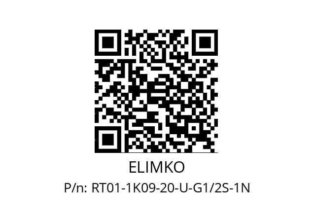   ELIMKO RT01-1K09-20-U-G1/2S-1N