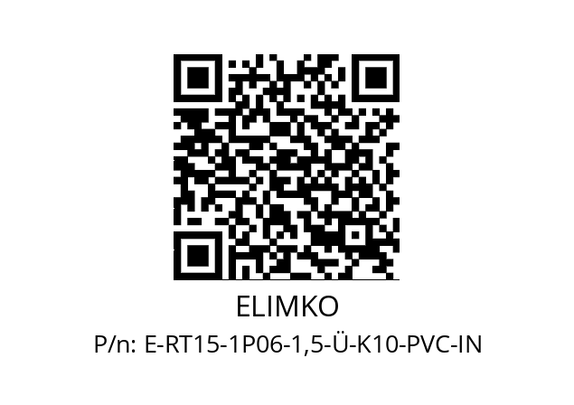   ELIMKO E-RT15-1P06-1,5-Ü-K10-PVC-IN