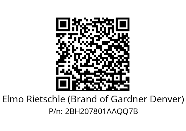   Elmo Rietschle (Brand of Gardner Denver) 2BH207801AAQQ7B