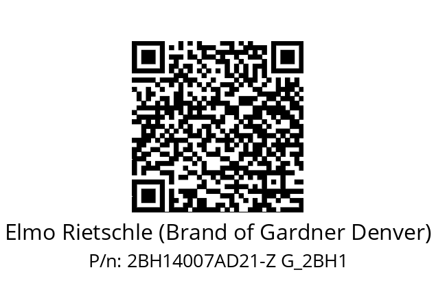   Elmo Rietschle (Brand of Gardner Denver) 2BH14007AD21-Z G_2BH1