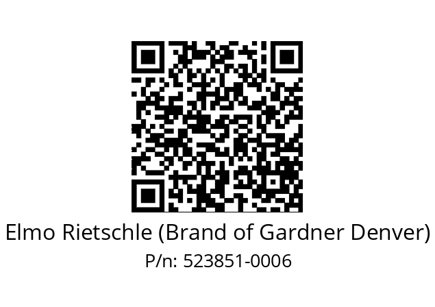   Elmo Rietschle (Brand of Gardner Denver) 523851-0006