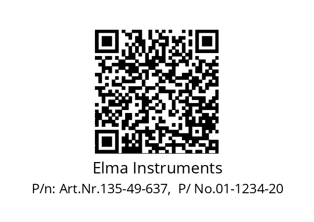   Elma Instruments Art.Nr.135-49-637,  P/ No.01-1234-20