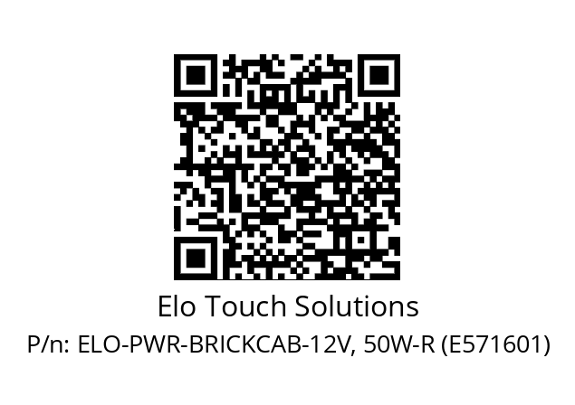   Elo Touch Solutions ELO-PWR-BRICKCAB-12V, 50W-R (E571601)