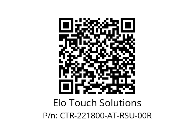  E329179 Elo Touch Solutions CTR-221800-AT-RSU-00R