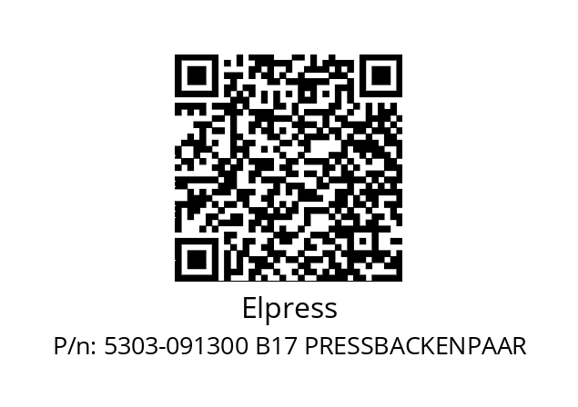   Elpress 5303-091300 B17 PRESSBACKENPAAR