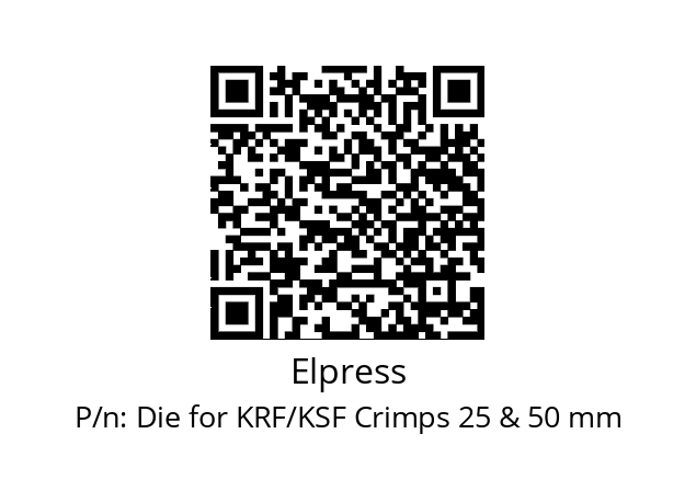   Elpress Die for KRF/KSF Crimps 25 & 50 mm