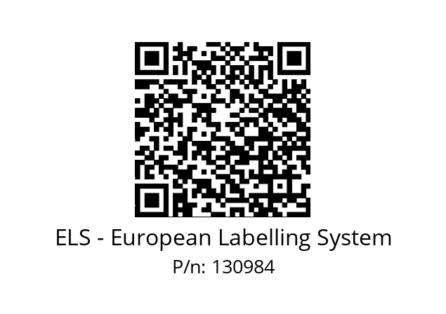   ELS - European Labelling System 130984