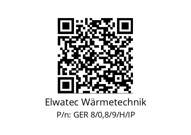   Elwatec Wärmetechnik GER 8/0,8/9/H/IP