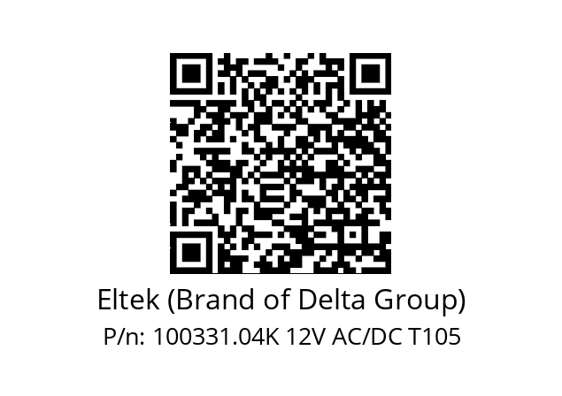   Eltek (Brand of Delta Group) 100331.04K 12V AC/DC T105