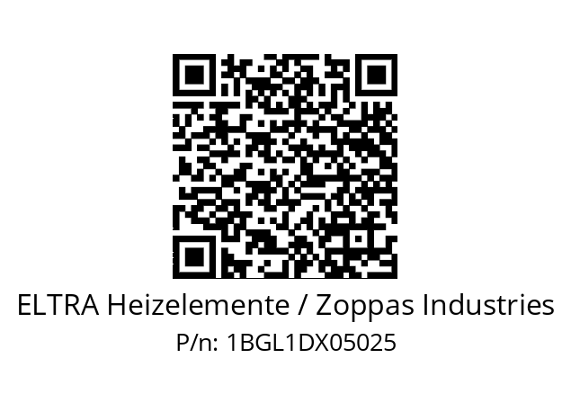   ELTRA Heizelemente / Zoppas Industries 1BGL1DX05025