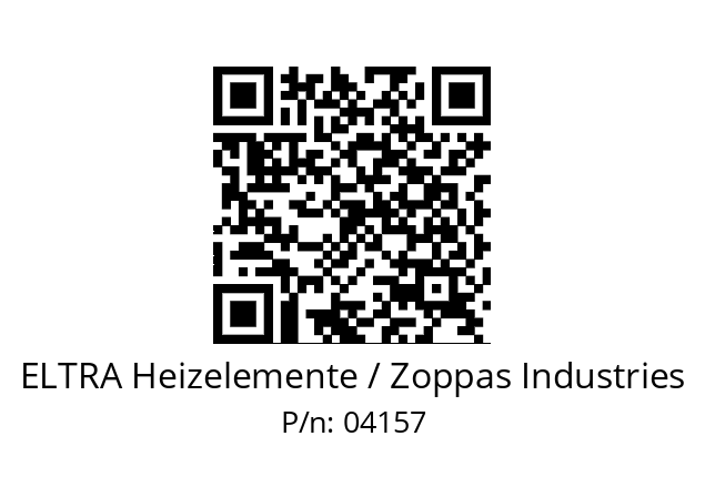   ELTRA Heizelemente / Zoppas Industries 04157