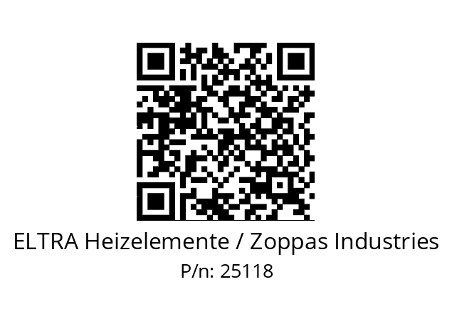   ELTRA Heizelemente / Zoppas Industries 25118