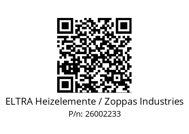   ELTRA Heizelemente / Zoppas Industries 26002233