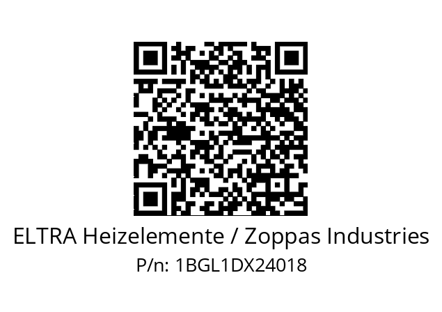   ELTRA Heizelemente / Zoppas Industries 1BGL1DX24018