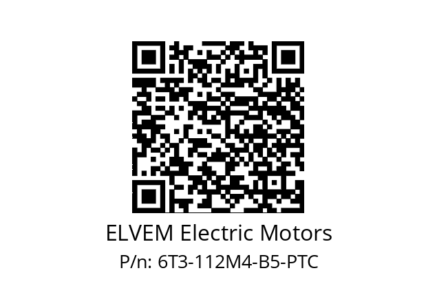   ELVEM Electric Motors 6T3-112M4-B5-PTC