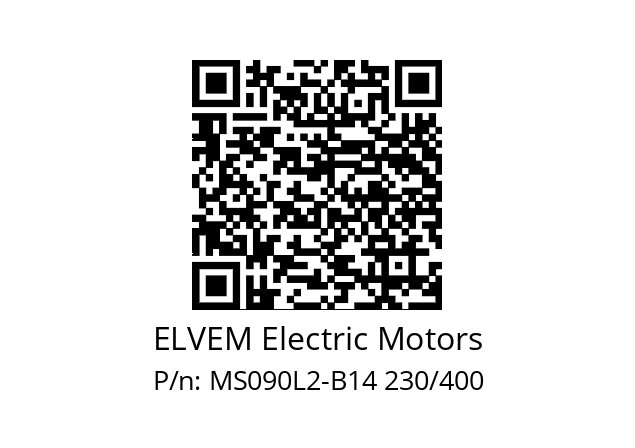   ELVEM Electric Motors MS090L2-B14 230/400