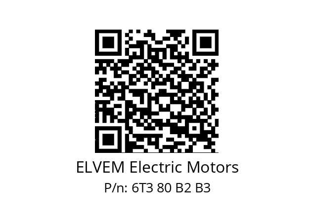   ELVEM Electric Motors 6T3 80 B2 B3