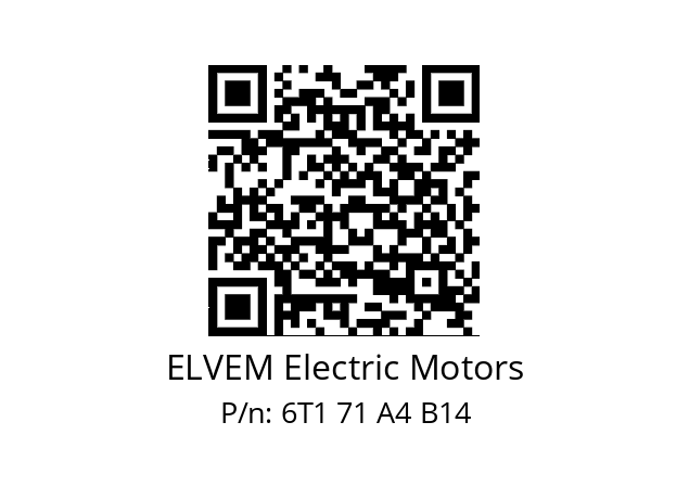   ELVEM Electric Motors 6T1 71 A4 B14