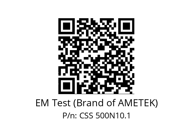   EM Test (Brand of AMETEK) CSS 500N10.1