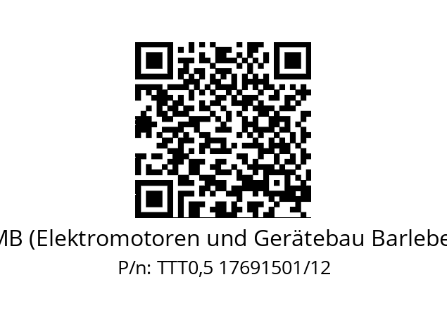   EMB (Elektromotoren und Gerätebau Barleben) TTT0,5 17691501/12