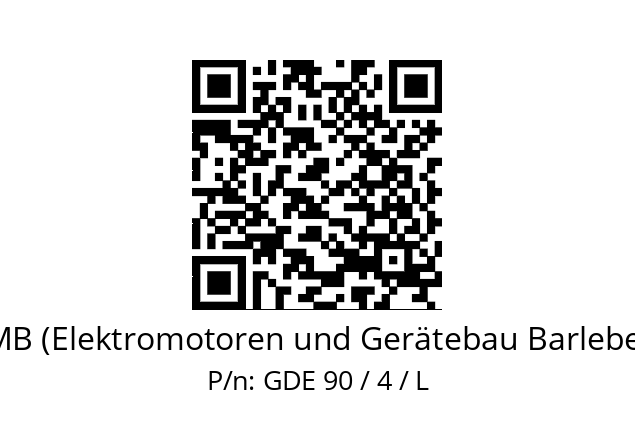   EMB (Elektromotoren und Gerätebau Barleben) GDE 90 / 4 / L