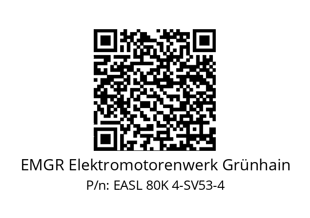   EMGR Elektromotorenwerk Grünhain EASL 80K 4-SV53-4